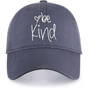 Unisex Blueberry 100% Cotton Be Kind Embroidered Adjustable Size Baseball Cap